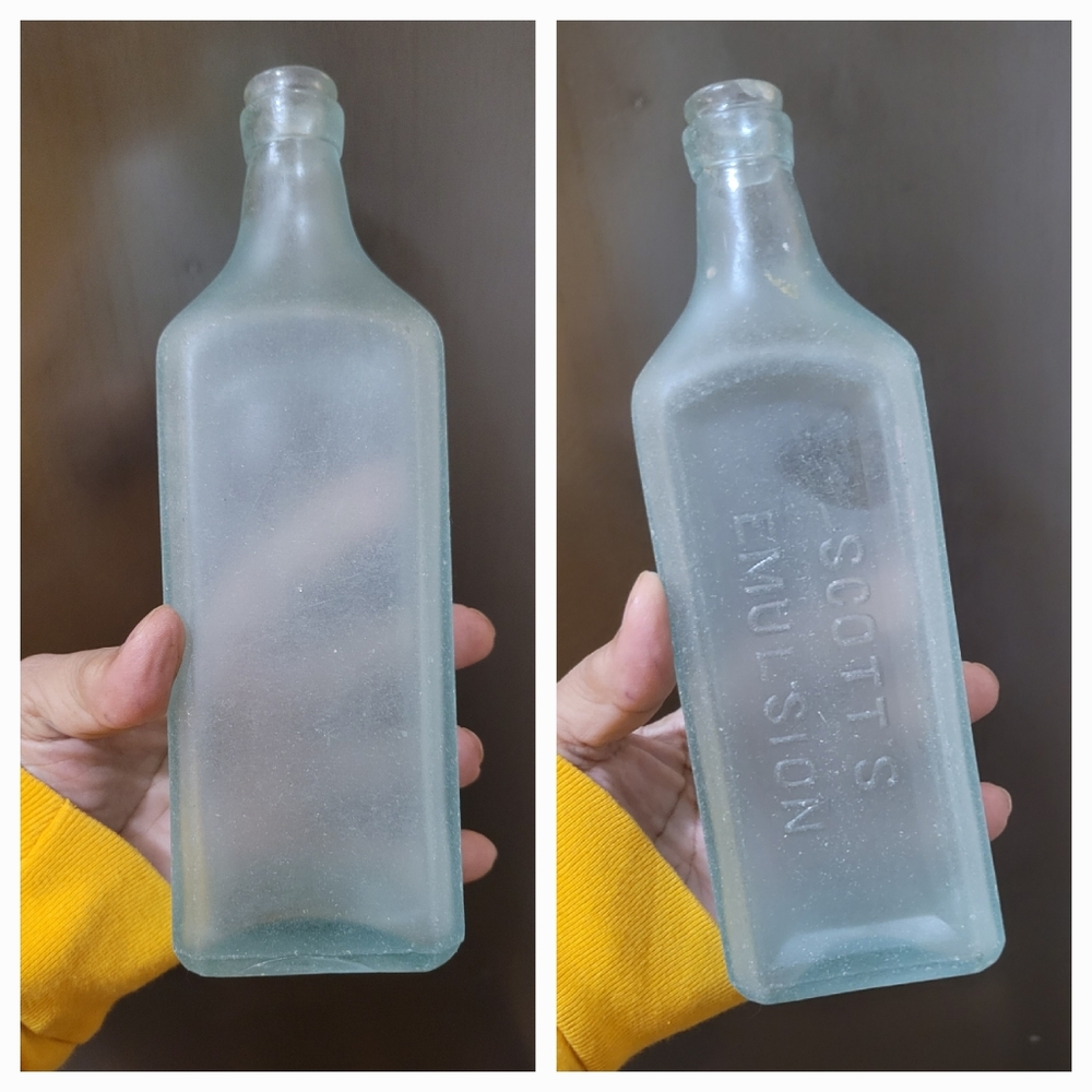 Vintage Scott's Emulsion Cod Liver Oil w/Lime & Soda pre 1900 Bottle